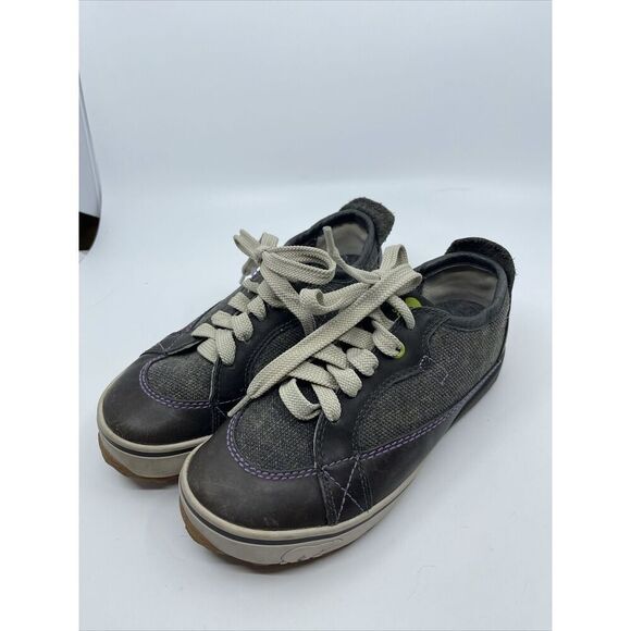 Sorel Mackenzie Lace Low Waterproof Leather Brown Grey Boots Fleece Lining S 6.5 - Picture 1 of 9